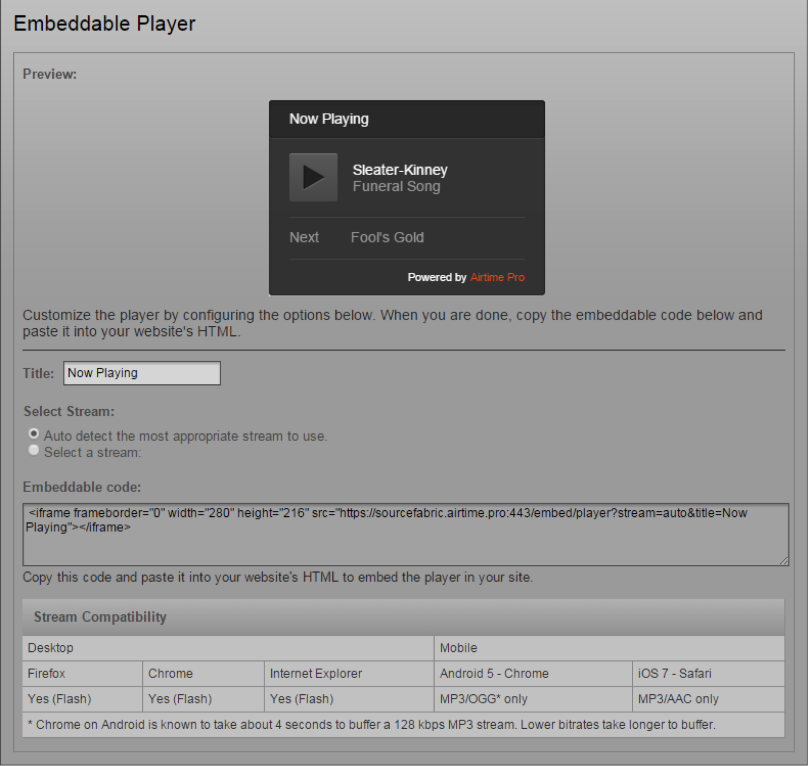 How to embed the Airtime Pro Player widget - Airtime Pro